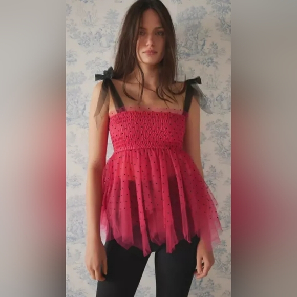 Kimchi Blue Tops - Kimchi Blue UO Tiffany Tulle Babydoll Cami